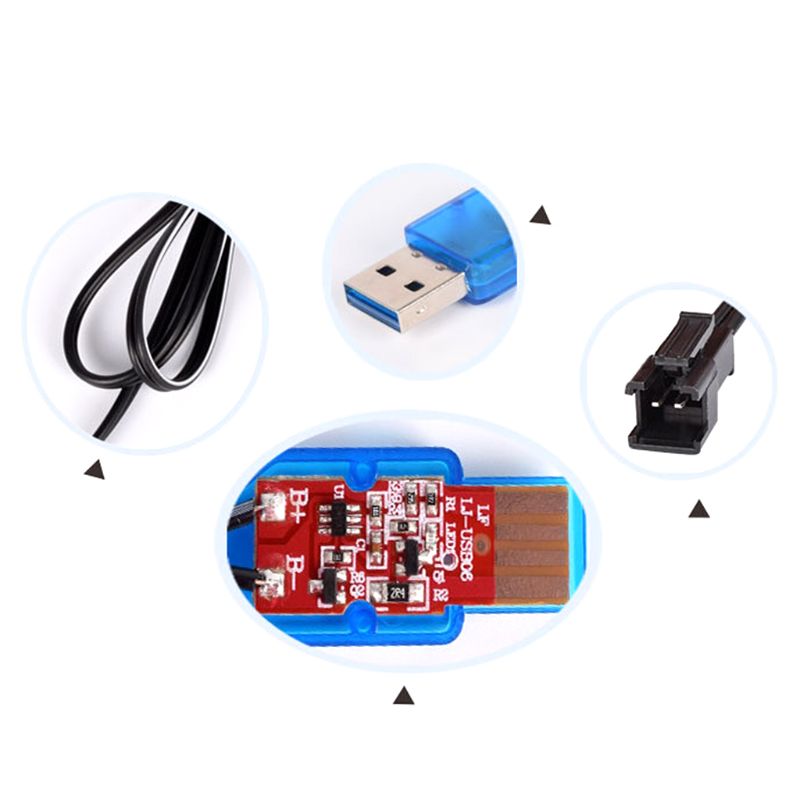 1Pc 3.7V 400mA NiMh/NiCd Battery USB Charger Packs SM 2P Forward Plug Electric Toy USB Charging Cable Black
