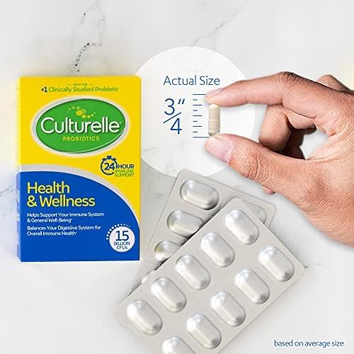 Culturelle Health & Wellness Daily Probiotic Supplement For Men & Women, Helps Support Your Immune System, Occasional Diarrhea, Gas & Bloating, 15 Bil
