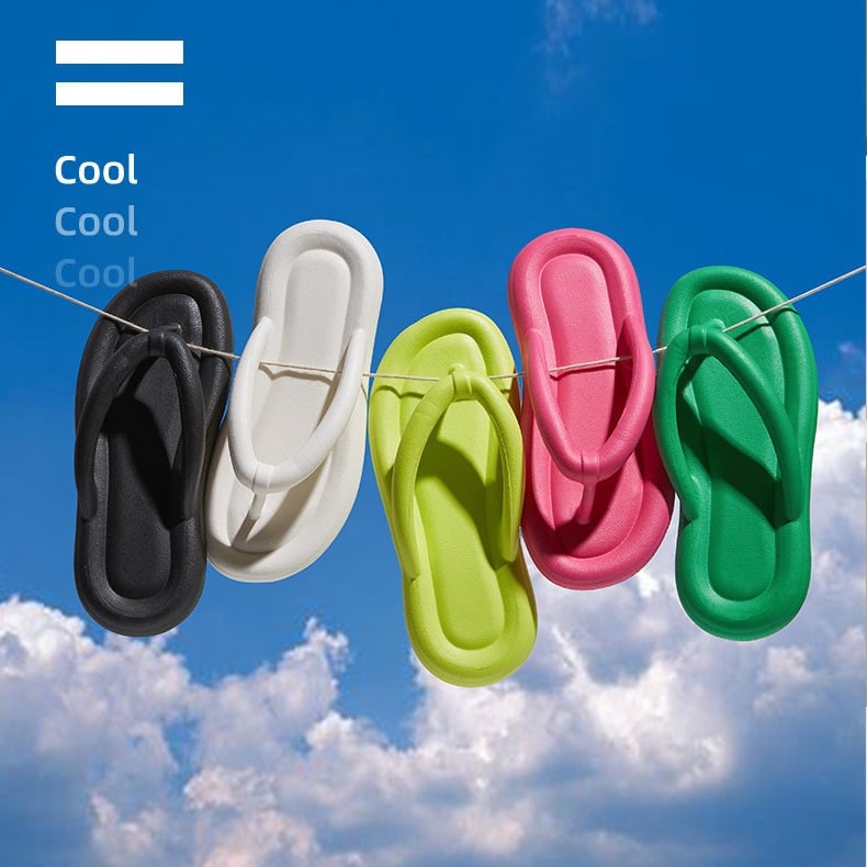 Soft Sole EVA Women's Flip Flops Summer Beach Non-slip Cloud Slippers Women Thick Platform Clip Toe Bathroom Slides