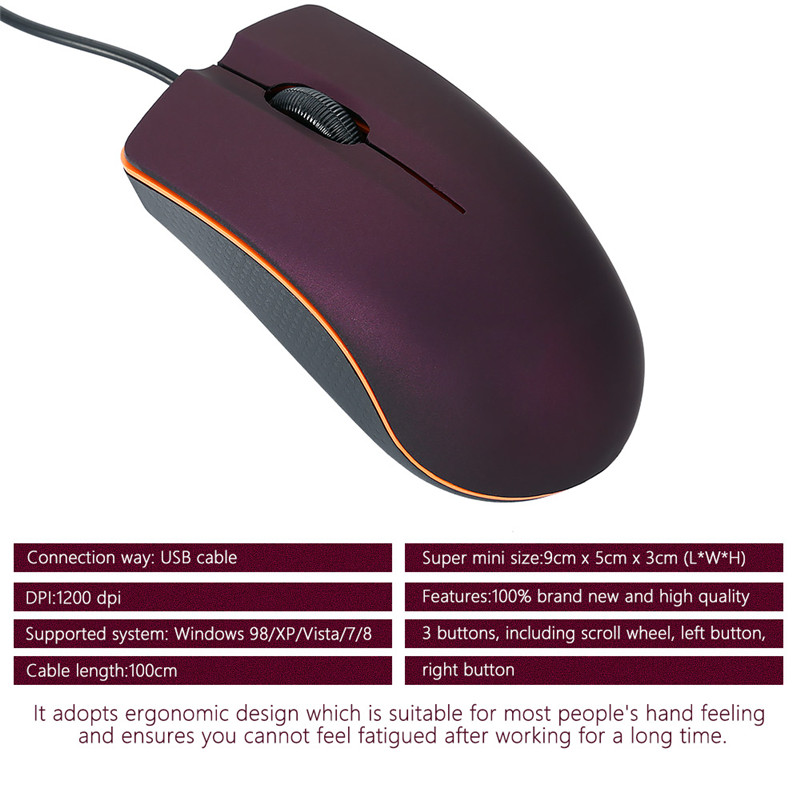 1200dpi Computer Office Mouse Matte USB Gaming Mice