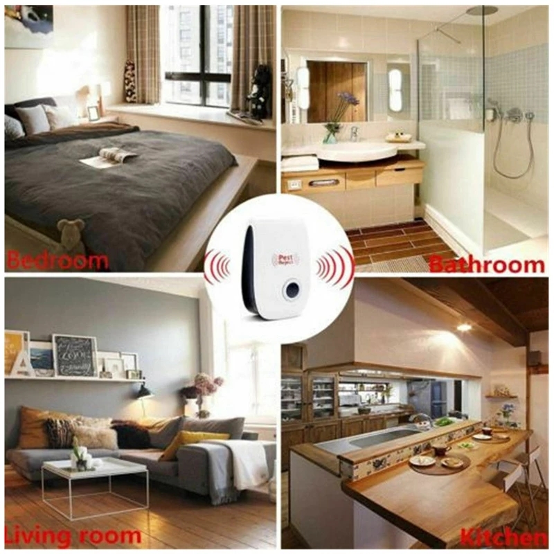 Electric Ultrasonic Pest Repeller Anti Mosquito Rodent Control Bug Cockroach Insect Repellent