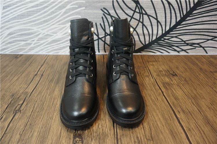 Martin boots female British wind new bootsboots handsome breathable autumn and winter thick black motorcycle boots