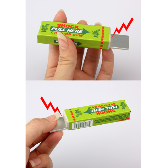 Electric Shock Joke Chewing Gum Pull Head Shocking Toy Kids Children Gift Gadget Prank Trick Gag Funny Toys (Random Color)