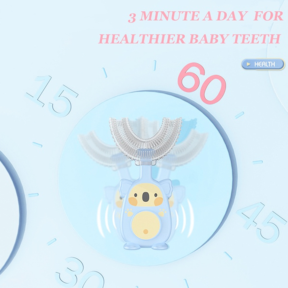 New Hot Children Smart 360 Degree U-Shape Manual Toothbrush Cartoon Pattern Tooth Brush For 2-12Y Kids With Soft Silicone Head