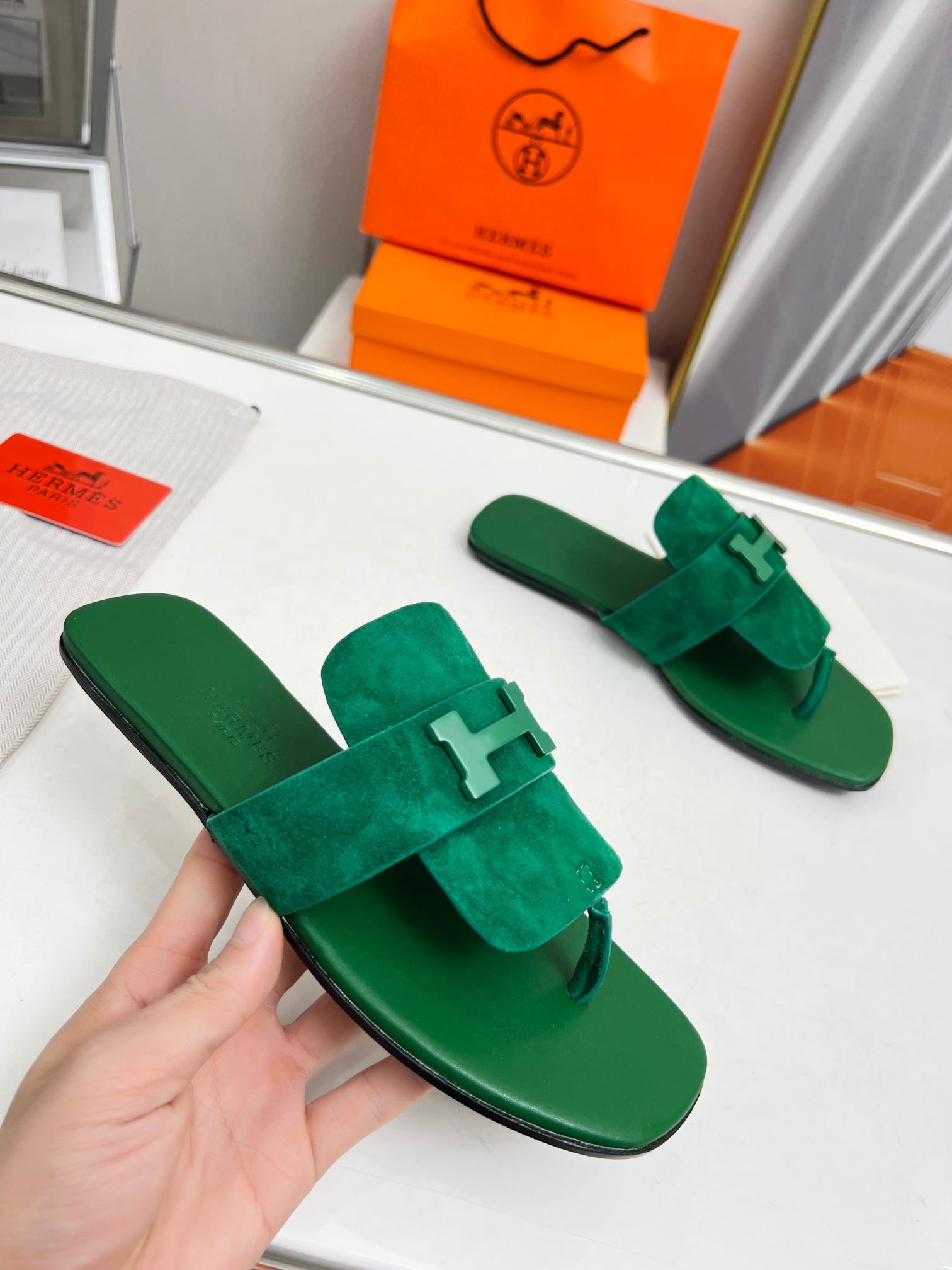 Hermes new fashion trend sandals ladies casual shoes all-match temperament slippers