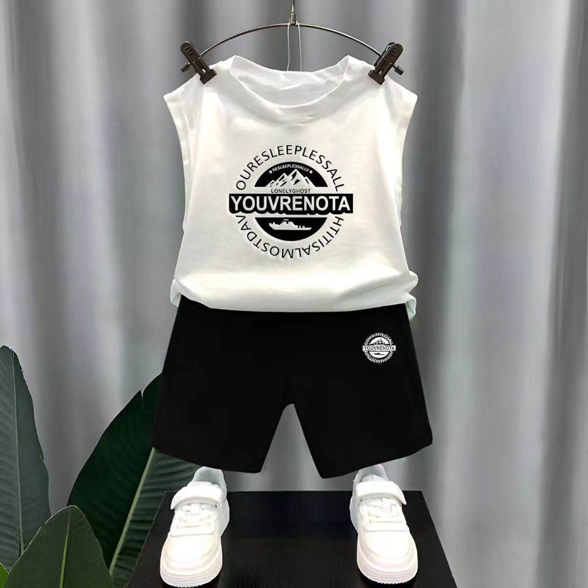 Summer Boys Letter Tops Kids Vest Children's O-neck Tank Top Sleeveless T-shirt