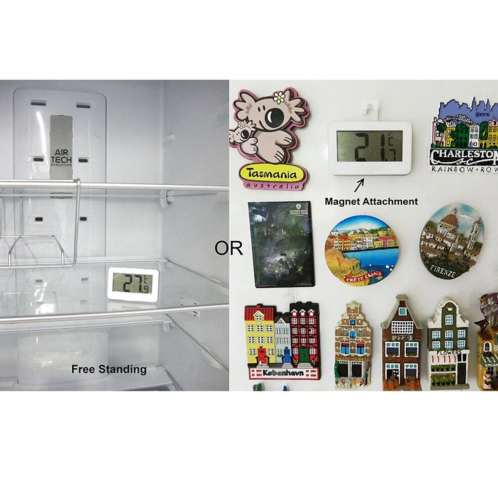 LCD Digital Screen Precision Refrigerator Thermometer Adjustable Stand Magnet Waterproof Digital Thermometer