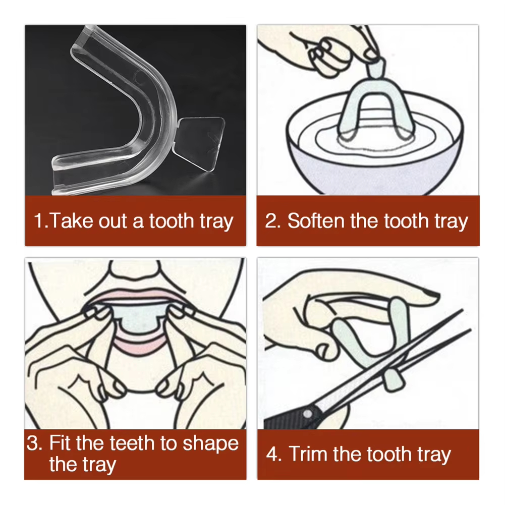 4pc Mouth Guard EVA Teeth Protector Night Guard Mouth Tray for Bruxism Grinding Anti-snoring Teeth Whitening Boxing Protection