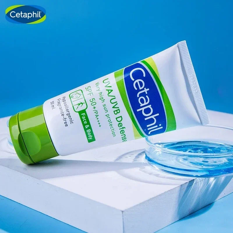 Set Cetaphil Uva/uvb Defense Sunscreen Spf 50+ Moisturizing Sun Protection Cream For Face Body Anti Aging Skin Care Product