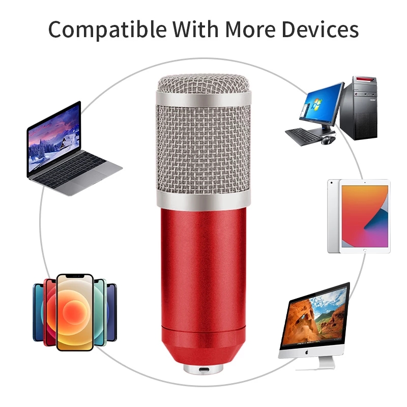 BM800 Condenser Microphone Professional Recording For Phone PC Microphone Kit Karaoke Sound Card