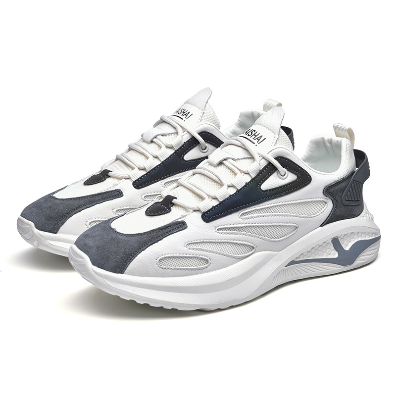 Men's Running Shoes 2023 Spring New Front Lace Up Trendy Shoes Flying Weave Breathable Casual Shoes Cross border of Me