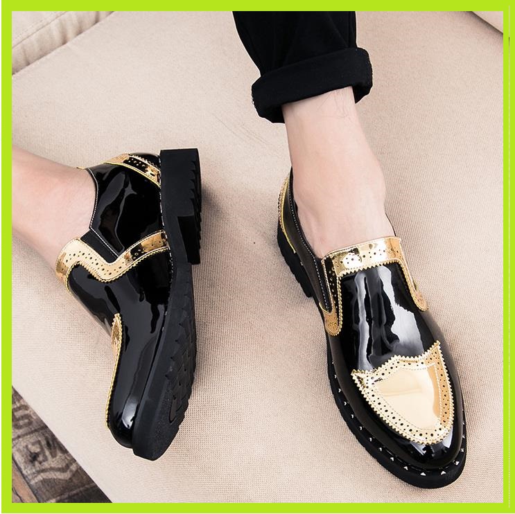 New Leather Shoes Casual Men Shoes Man Lace Up Oxford Dress Shoes Elevator Formal Club Party Shoes