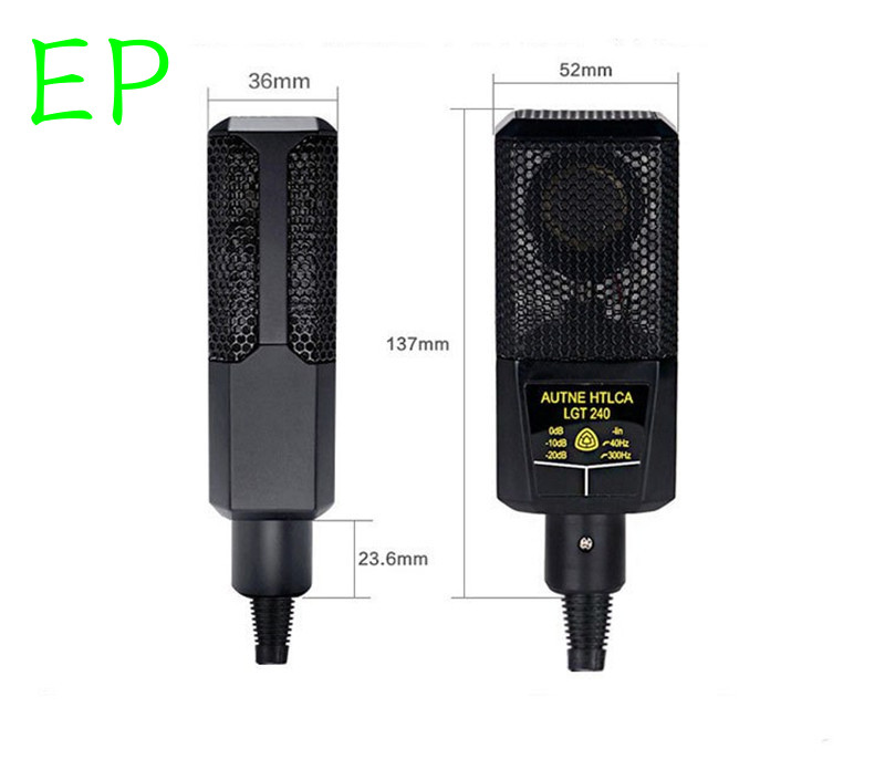 LGT240 Microphone Large Diaphragm Microphone Professional Condenser Microphone For Computer Sound Card Recording Microphone