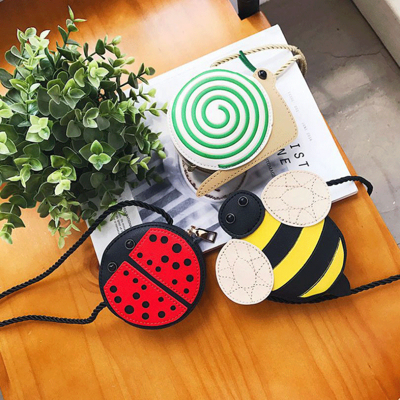 Cute Cartoon Messenger Bags for Toddler Baby Children Kids Girls Princess Shoulder Bag Handbag Ladybug Bee Snails
