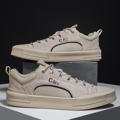 Luxury suede men's sports shoes denim lace-up men's casual shoes outdoor canvas shoes men's handmade casual men's shoes