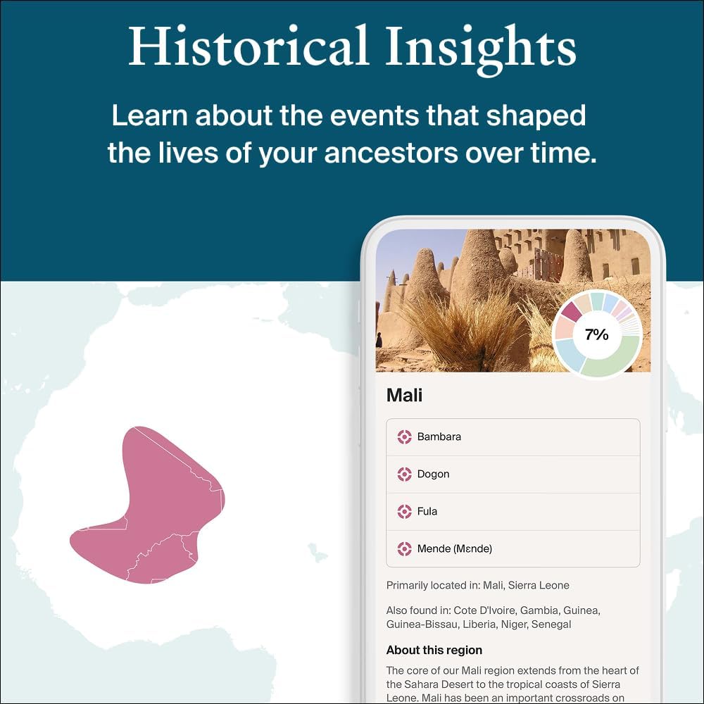 Personalized Genetic Results, DNA Ethnicity Test, Find Relatives, Heritage, Origins & Ethnicities, Family History, Complete DNA Test, 3600+ Regions an