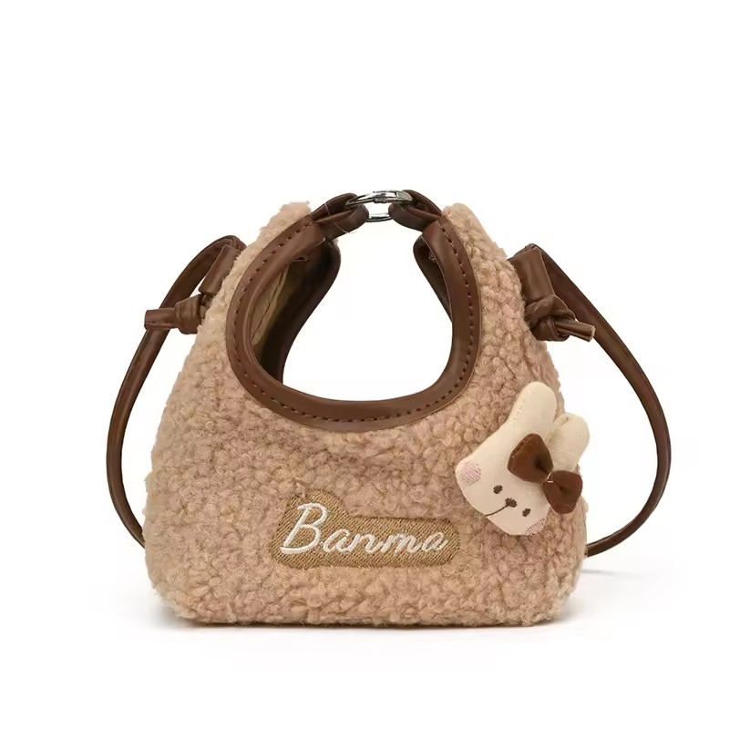 1PC Lamb Hair Bunny Mini Girl's Change Accessory Bag Autumn and Winter New Retro versatile Children's Crossbody Bag