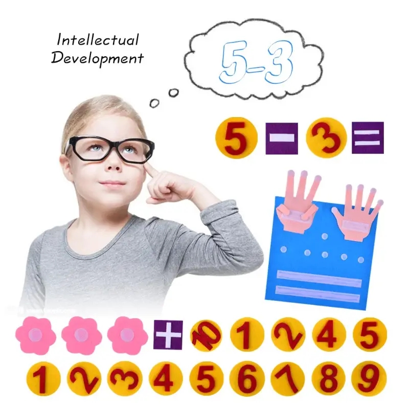 Kid Felt Finger Numbers Math Toys Children Counting Early Learning Educational Board For Toddler Teaching Aid