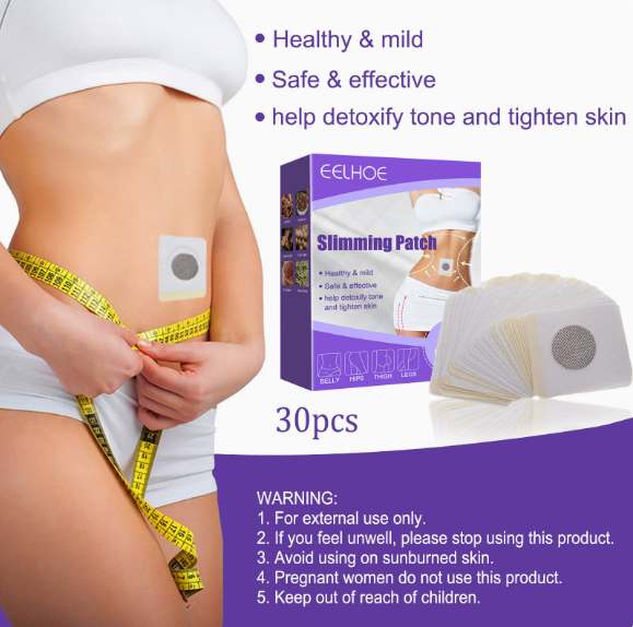 30PCS Chinese Medicine Weight Loss Navel Sticker Magnetic Slim Detox Adhesive Sheet Fat Burning Slimming Diet Patch Pads