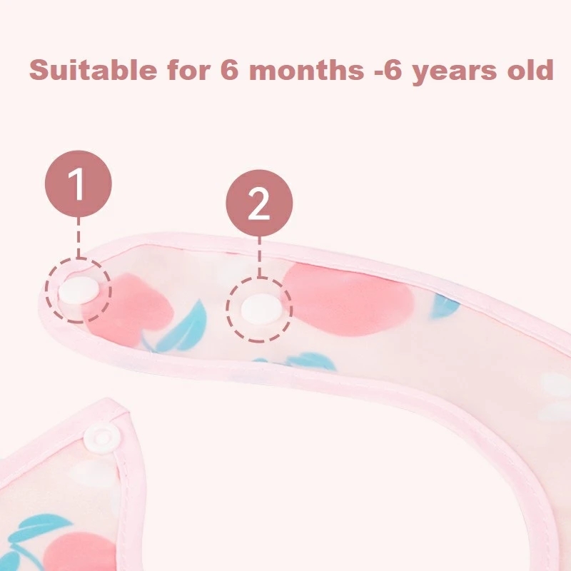 Waterproof Soft Baby Bibs Cute Cartoon Printed Kids Girl Boy Bibs Adjustable Children Bib Detachable Baby Lunch Feeding Stuff