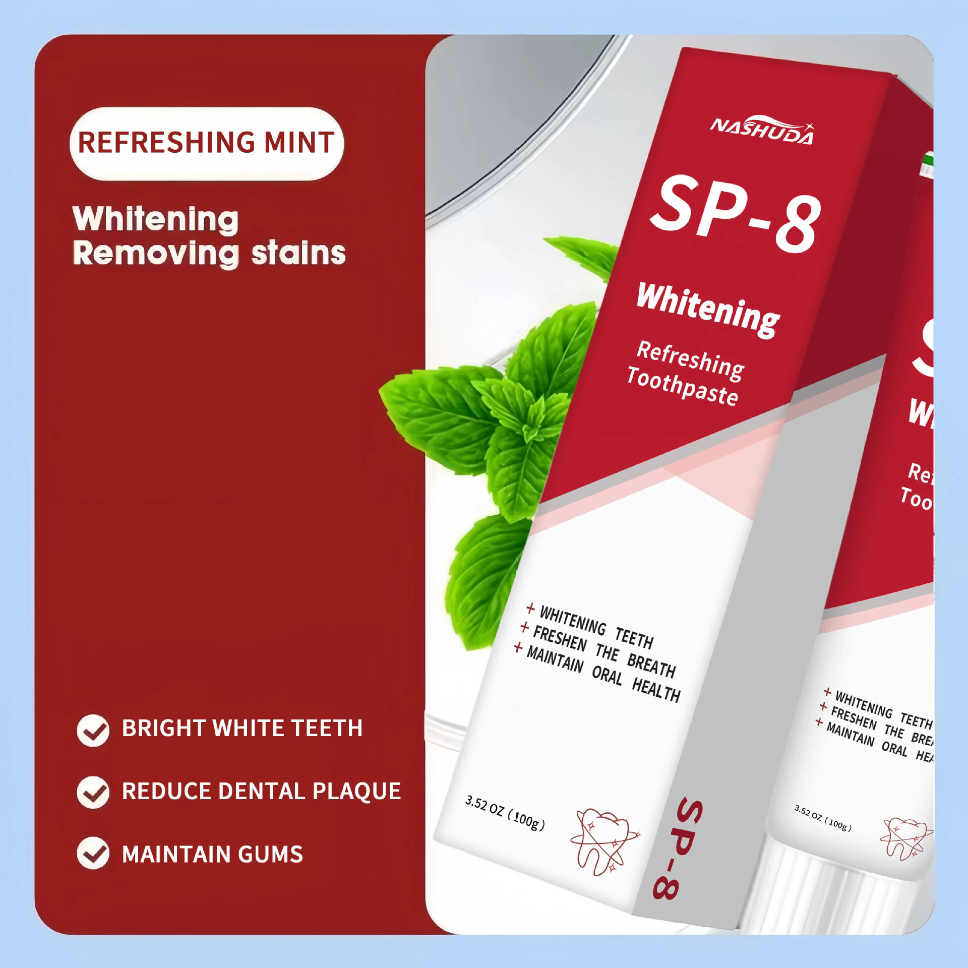 SP-8 Probiotic Toothpaste,Hydroxyapatite Repair for Oral Care Deeply Clean,Removes Stains,Fresh Breath Keep Mouth Health 100g