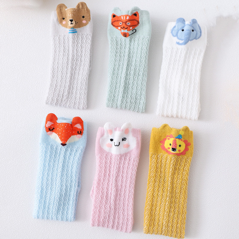 Baby Mosquito Socks Summer Thin Baby Breathable Mesh Socks Cartoon Ear Knee Children Socks