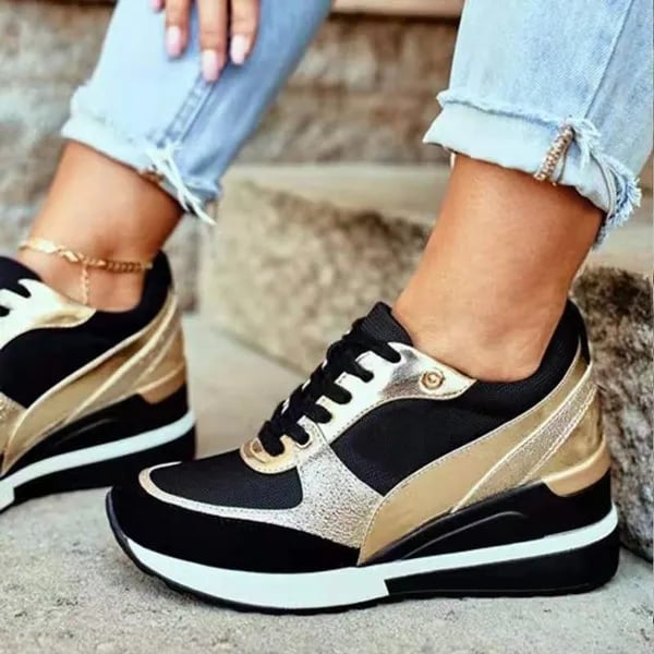 Women's Lace-up Running Wedge Sneakers Platform Vulcanized Shoes Casual Comfortable Outdoor Shoes