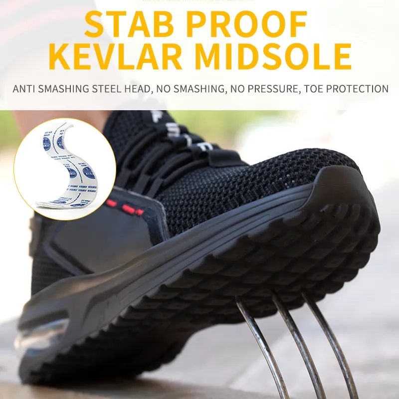 labour insurance shoes men breathable non-slip wear-resistant anti-smash anti-puncture steel head work shoes