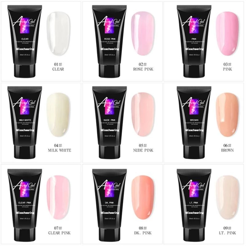 30ML Quick Nail Extension Gel Colorful Building Crystal Polish For Acryl Gel LED Hard Building Gel Nail Art Gel