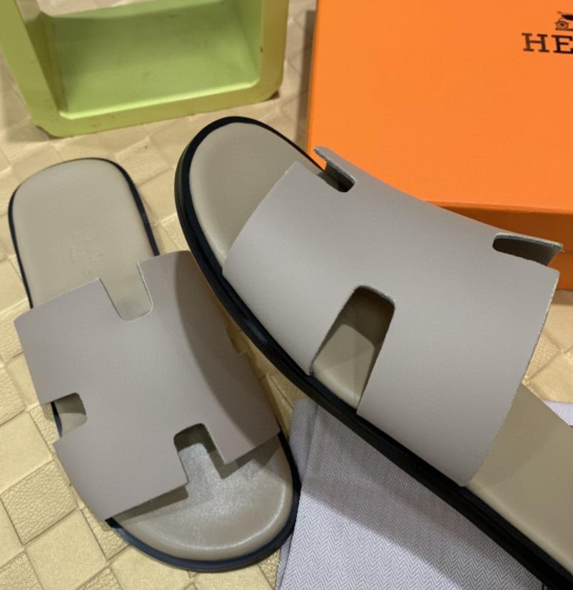 Hermes Men's Slippers Hermes Genuine Leather Slippers Size 38-45