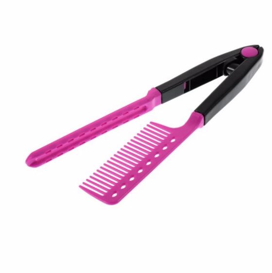 DIY Salon Folding Hairdressing Styling Hair Straightening V Type Comb Clip Design Fashion Salon Hairbrush Tools Hair Care