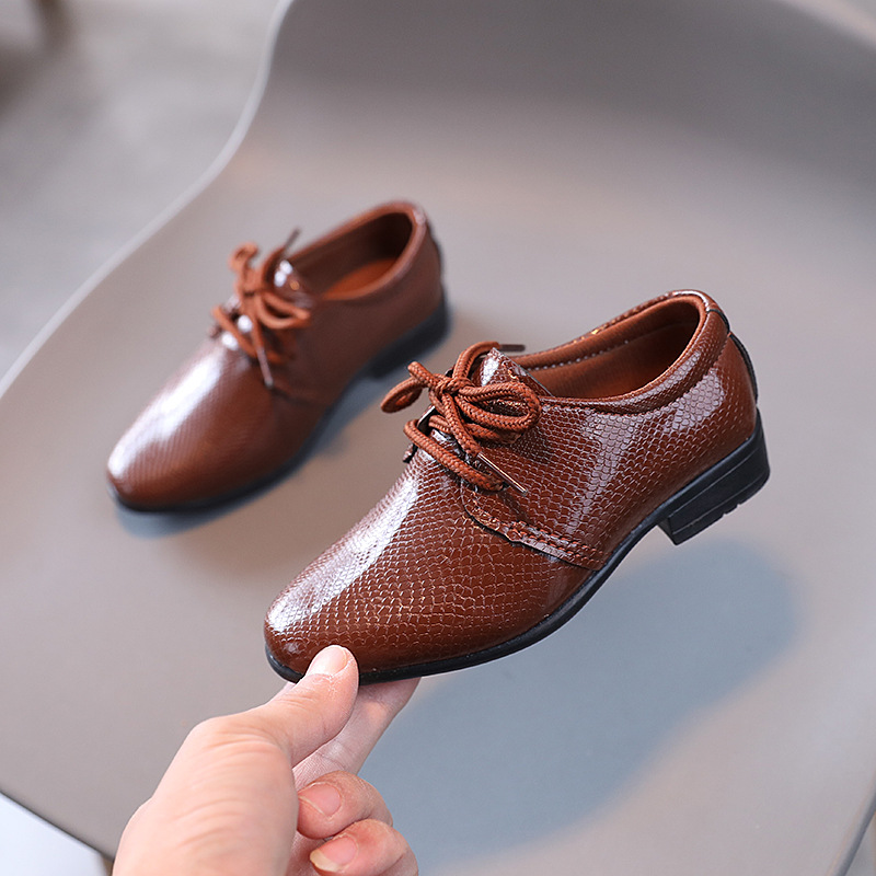 Leather Kids Wedding Shoes Boys Brand Kids Black Wedding Shoes Boys Formal Wedge Sneakers