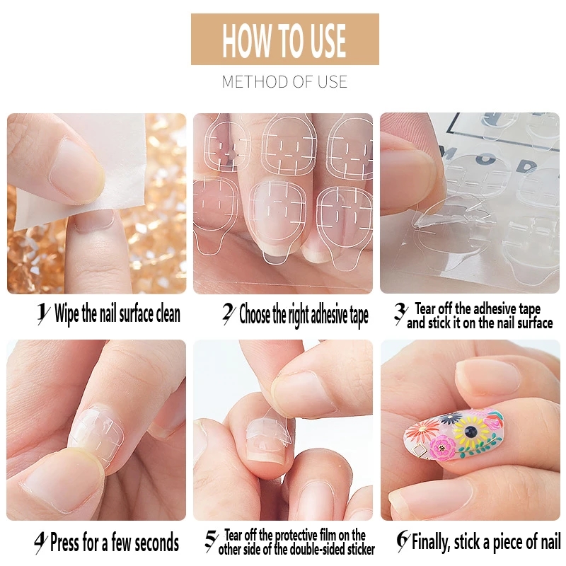 New jelly glue manicure double-sided adhesive film yellow glue nail paste jelly glue fake nail