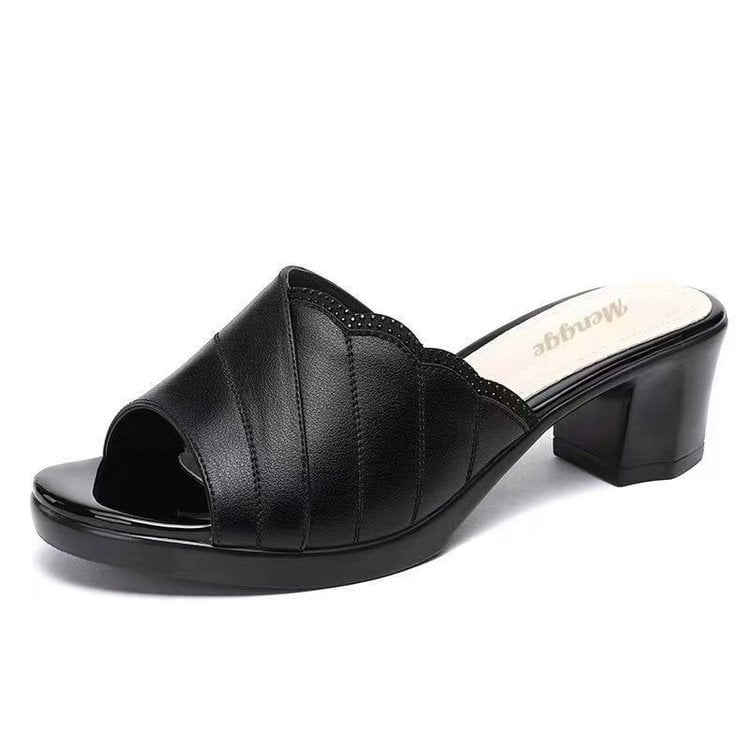 Women Summer Fashion Genuine Leather Casual Sandals Shoes Open Toe Comfort Soft Beach Slippers