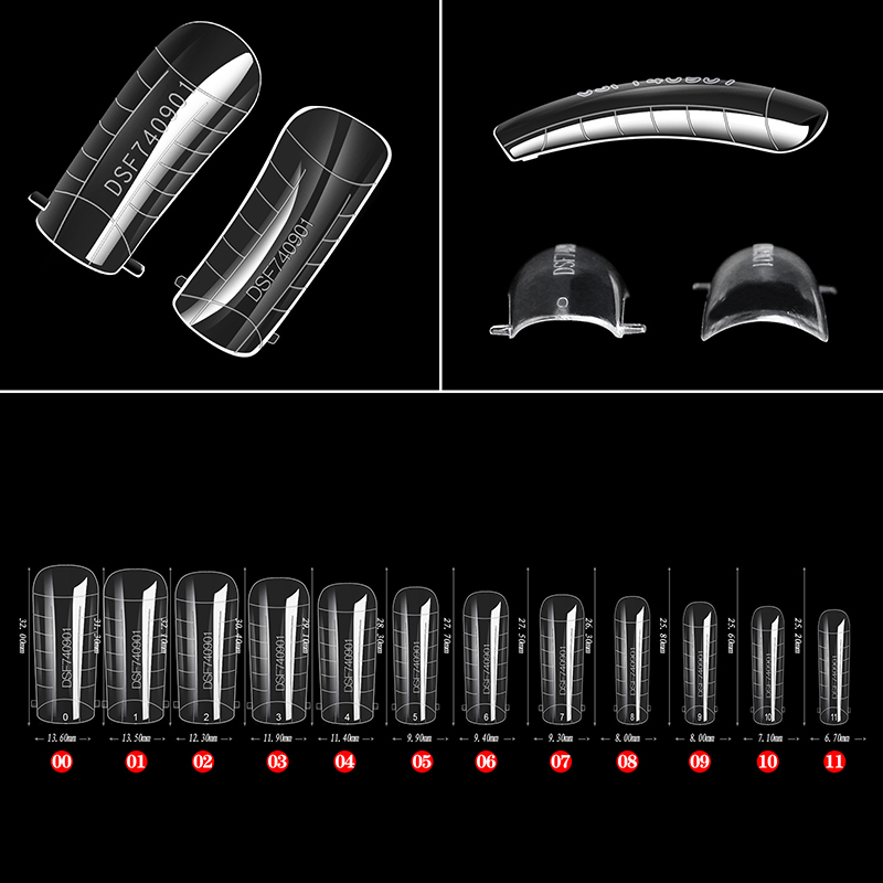 60pcs Nail Dual Forms Full Cover False Nails Quick Building Mold Tips Fake Nail Shaping Extend Top Molds Accessories