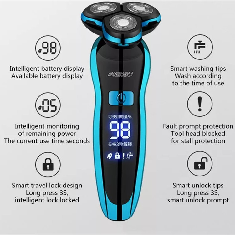 Electric Razor Electric Shaver Rechargeable Shaving Machine for Men Beard Razor Wet-Dry Dual Use Water Proof Fast Charging