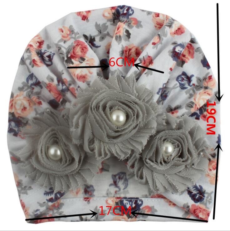 Amazon New Baby Soft Printed Children's Cap Sunflower Pearl Headgear Hats