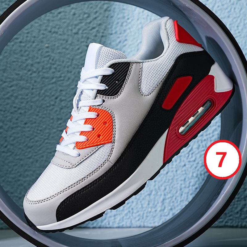 MAX90 Air Cushion Men Sport Running Shoes Fashion Sneakers Jogging Trainers Casual Lace-up Black Size 36-47