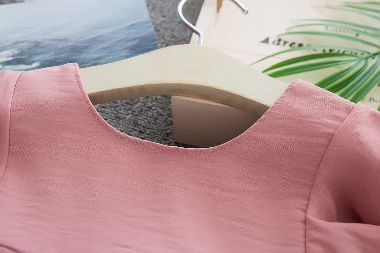 Simple Fashion Sleeveless Chiffon Ruffled Tank Top + Black and White Plaid Hot Pants Set Kid Suit Girl Clothes