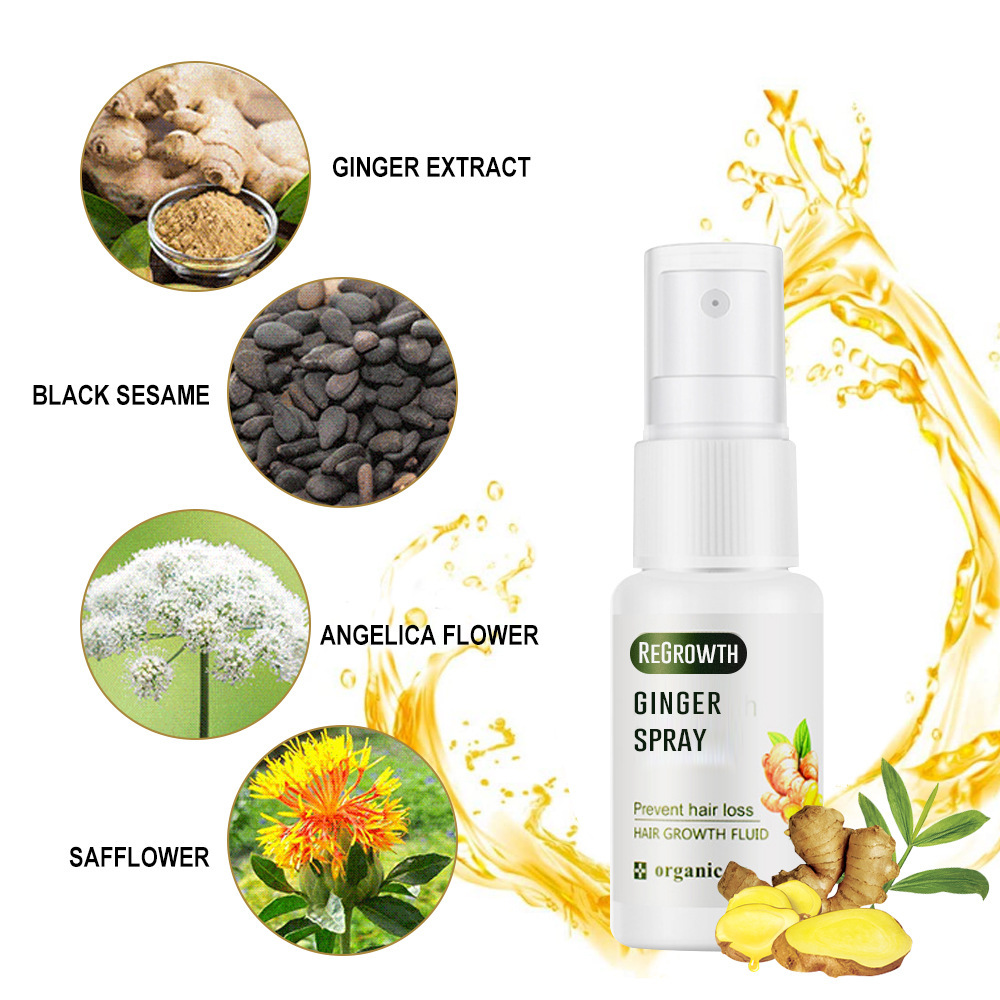 Regrowth Ginger Spray Fast Hair Growth Fluid Anti Loss Treatment Ginger Essence Prevent Hair Loss Regrowth Ginger Spray Eelhoe