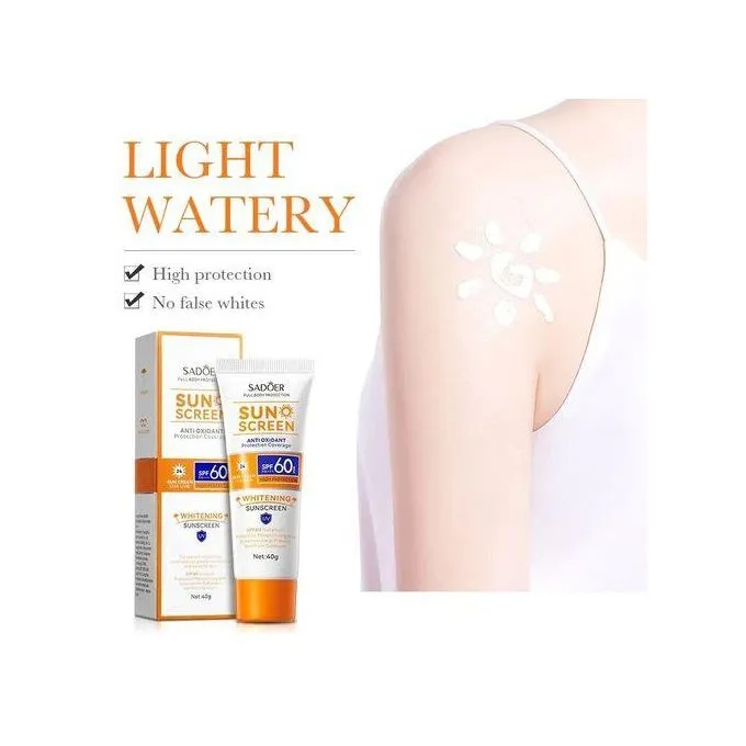 Sadoer Sunscreen Full Body Protection Sun Screen Whitening SPF PA+++ 60 Outdoor Protection Sun Cream UVA-UVB, Moisturizing