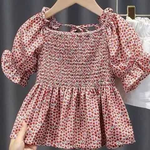 Fashion Toddler Kids Baby Girls Single Shoulder Ruffled collar Top Denim Hot Shorts Outfits Set Clothes