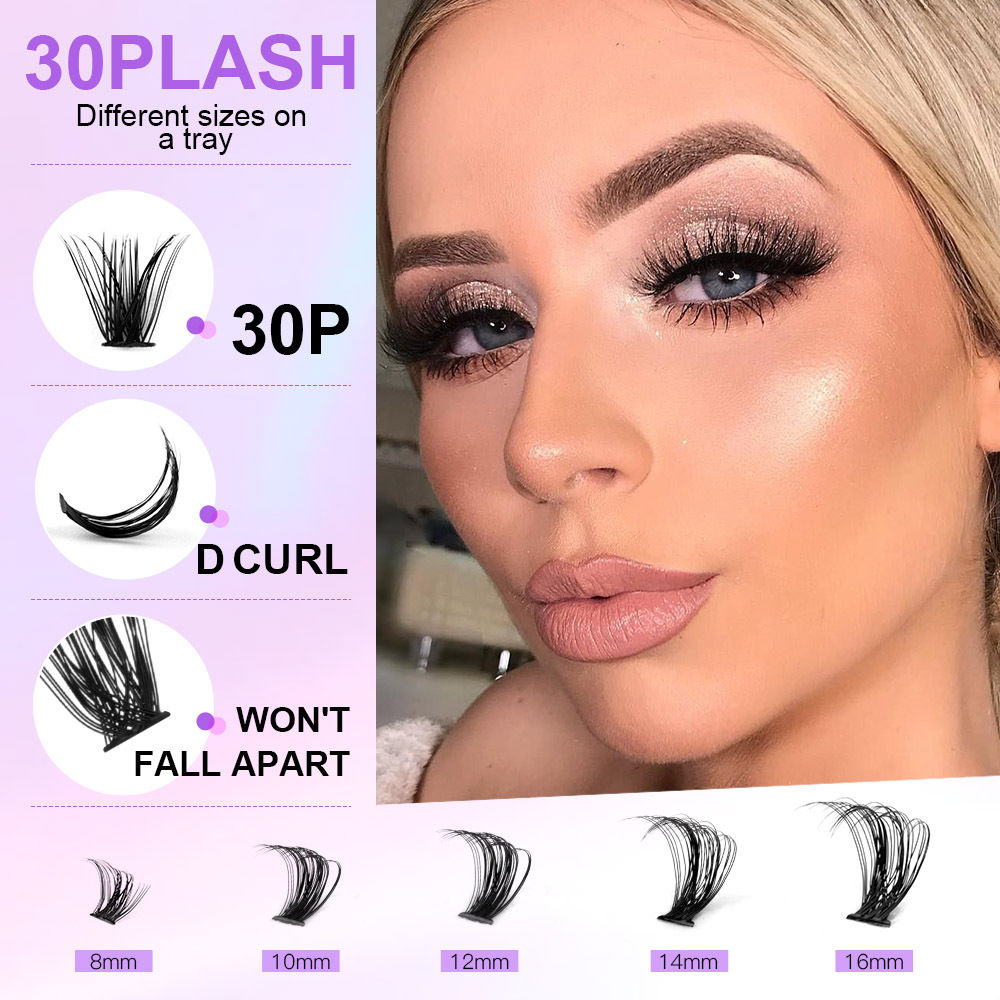 280 Clusters Fluffy Dramatic Thick Volume Eyelashes Natural Lashes Fake Lashes Pack Eyelashes Individual Lashes Russia 30D/40D
