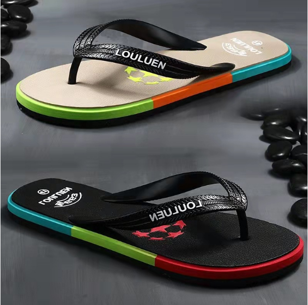 Summer rubber flip flops men's fashion flip flops wear men's slippers outside