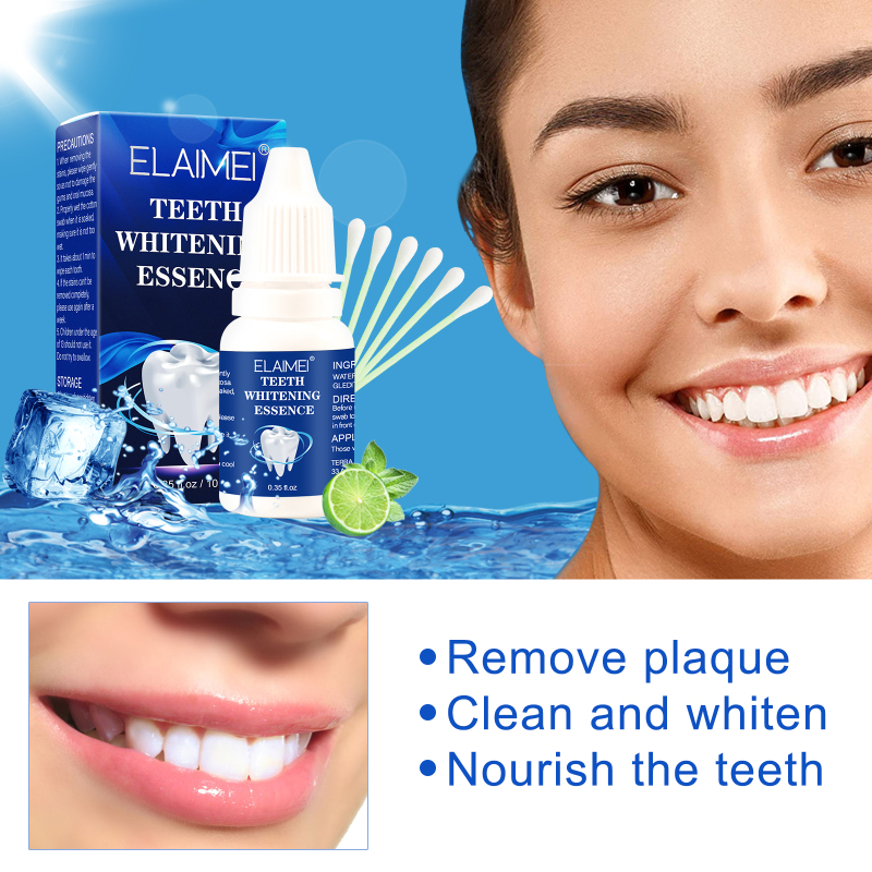 10ml Teeth Whitening Water With 10pcs Cotton Swab Oral Hygiene Cleaning Teeth Care Tooth Cleaning Whitening Water TSLM1
