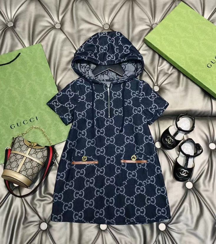 2022new children's brother and sister suits boys and girls suits casual summer classic alphabet short-sleeved skirt suits
