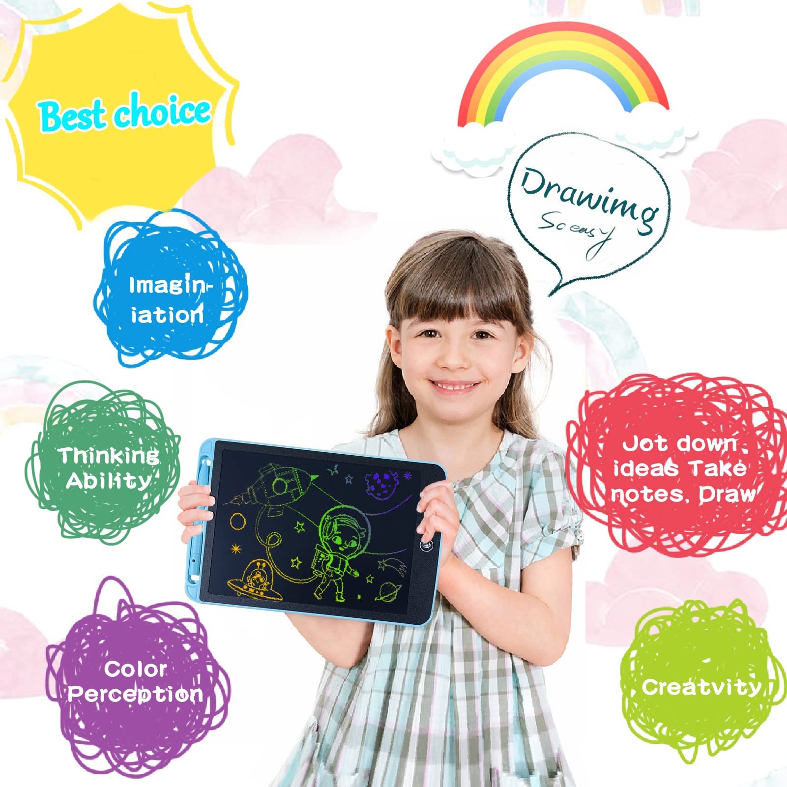 10Inch LCD Writing Tablet Digit Magic Blackboard Electron Drawing Board Art Painting Tool Kids Toys Brain Game Child Best Gift