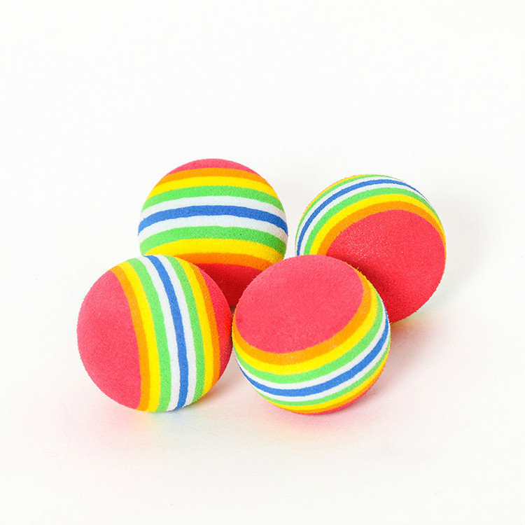 Cat Toy Rainbow Ball Environmental Protection Sponge Does Not Fade Pet Vocal Toys Tooth Cleaning Toy Ball Cats And Dogs