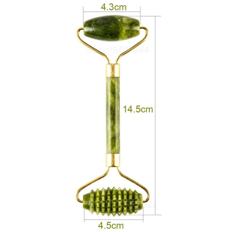 Jade Stone Facial Massage Roller For Face Neck Natural Massager Green Beauty Slimming Tools Roller