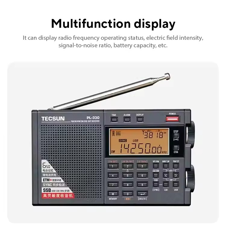 Tecsun PL-330 FM/MW/SW/LW SSB DSP Full-Band Radio Multi-functional Portable Radio Receivers High Sensitivity Radio